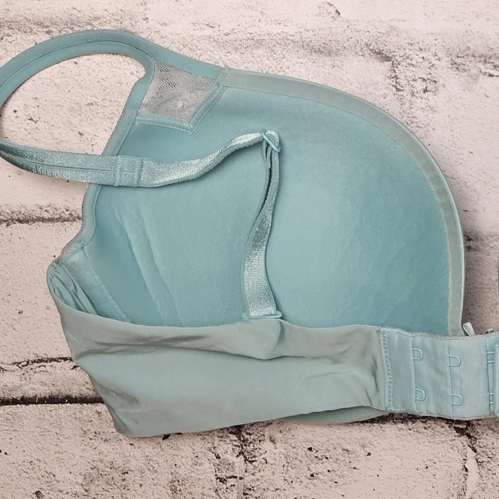 Victoria’s Secret Push Up Bra 34D Teal Blue Underwire - Picture 5 of 12